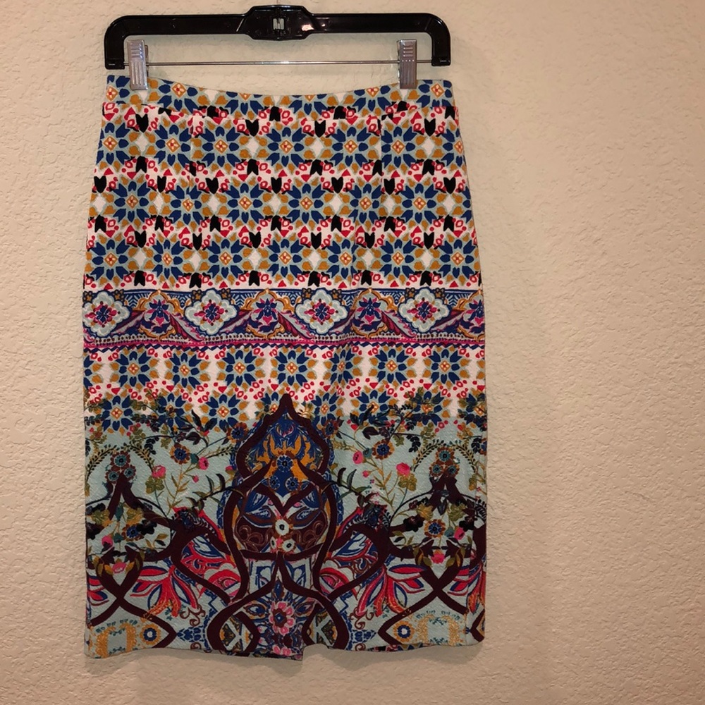 Anthropologie HD in Paris patterned pencil skirt M